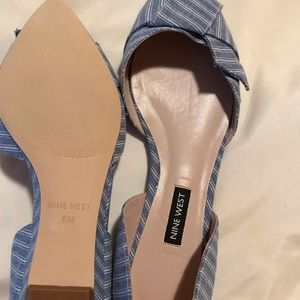 Nine West, denim stripe flats, size 8